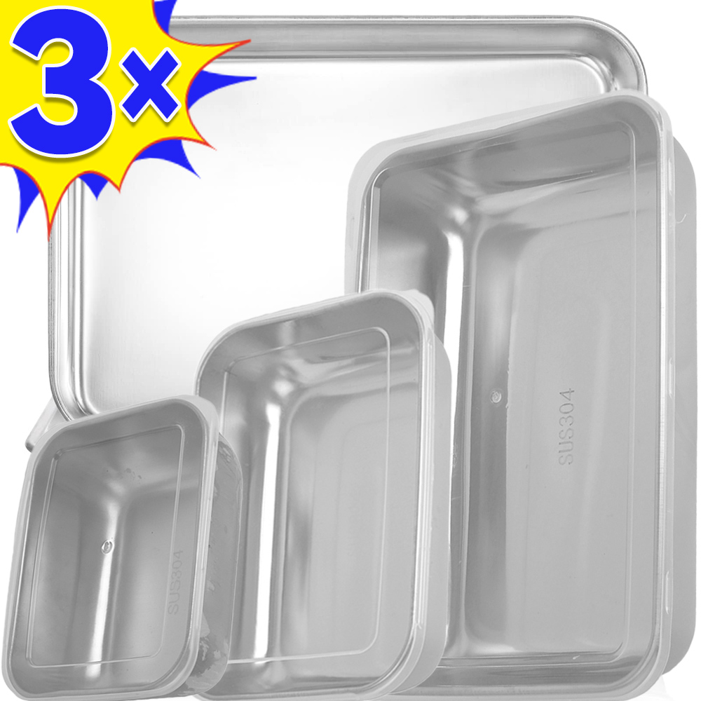 Food Storage Box Set - Kotak penyimpan makanan Stainless Steel, kotak