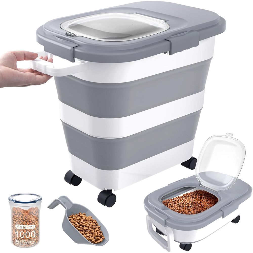 Food Storage With Scoop - Wadah Penyimpanan Makanan Anjing Kedap Udara,