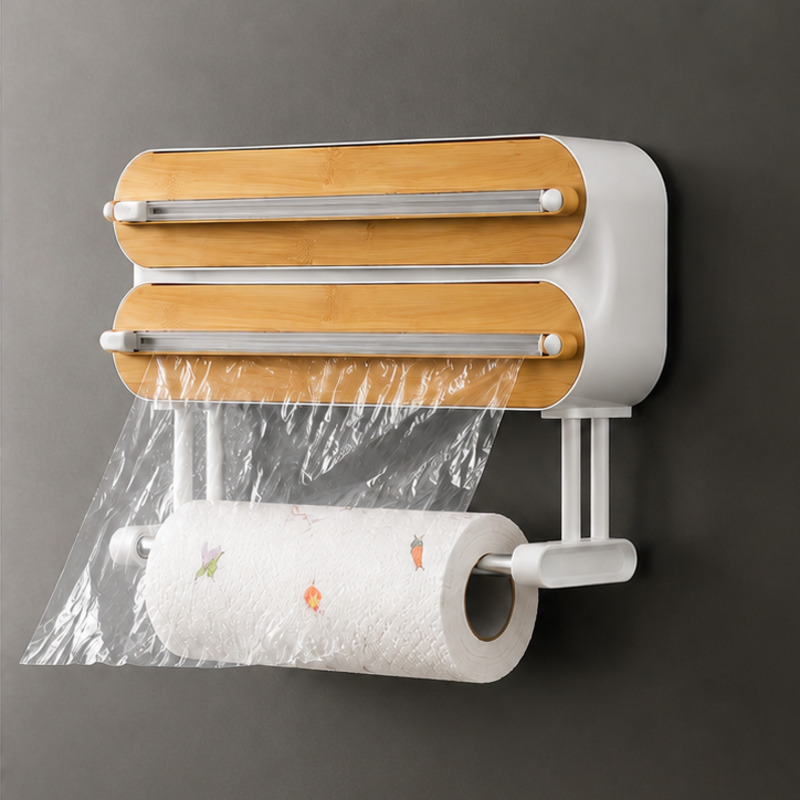 Food Storage Freezer Containers - Dispenser Pembungkus Makanan Magnetik, Pemotong Plastik