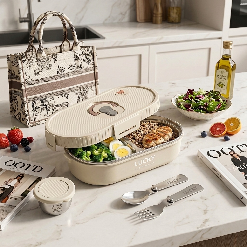Food Storage With Scoop - Kotak Makan Bento dari Baja Tahan