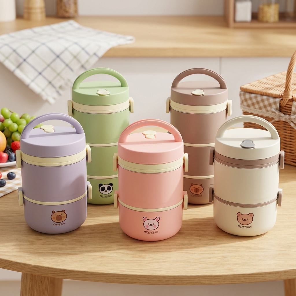Food Storage With Scoop - Kotak Makan Siang Termal Stainless Steel