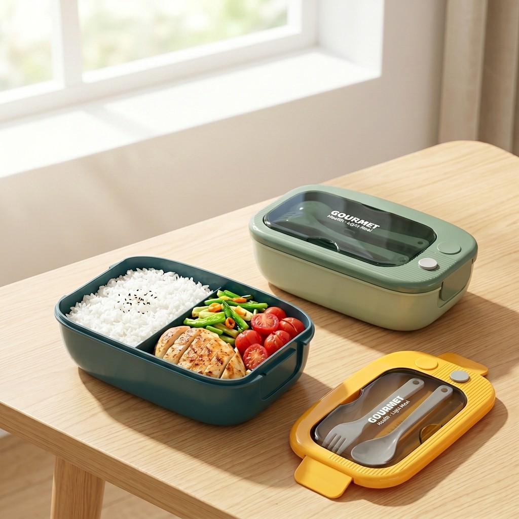 Food Storage With Scoop - Kotak Bento Plastik untuk Microwave 2