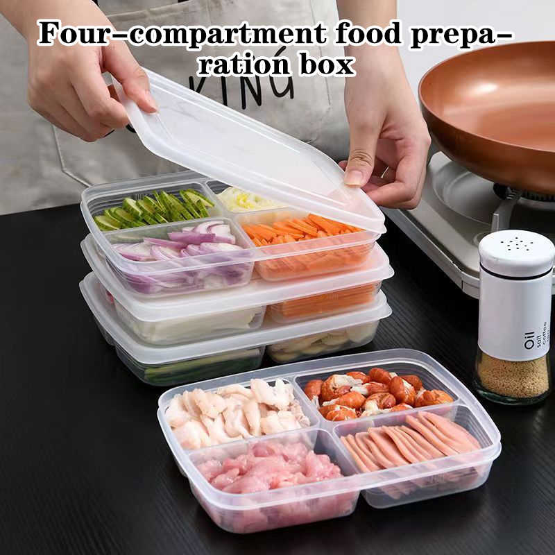 Food Storage Box Set - Baru! Kotak Penyimpanan Plastik 4 Sekat,