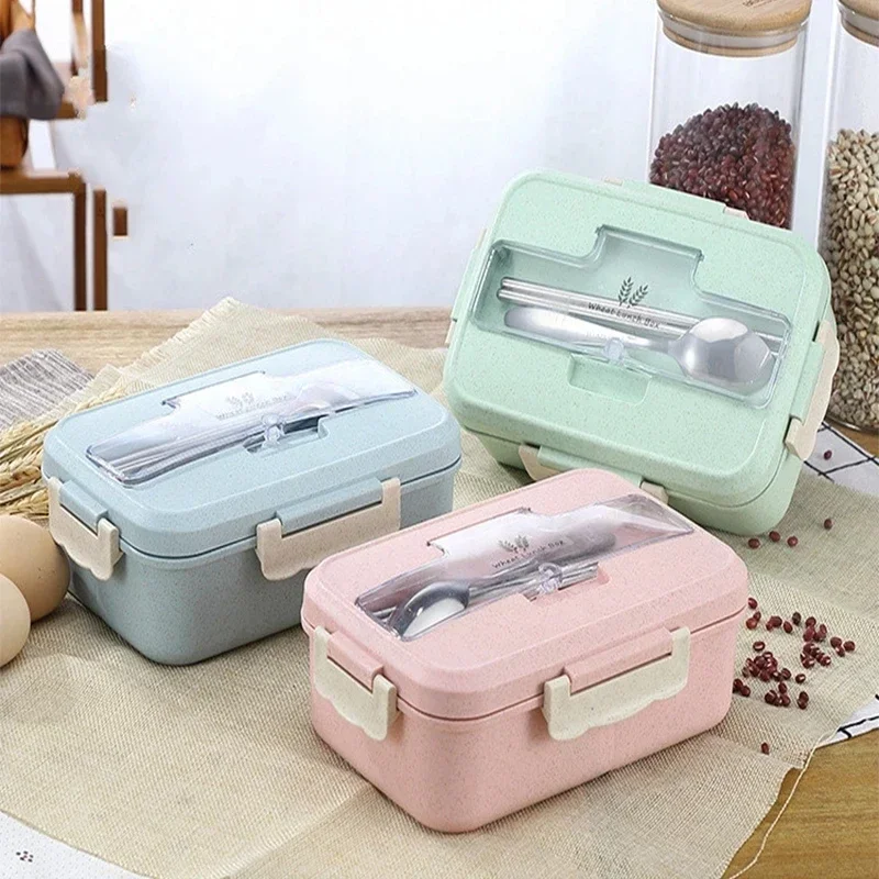 Food Storage With Scoop - Kotak makan Microwave sedotan gandum, kotak