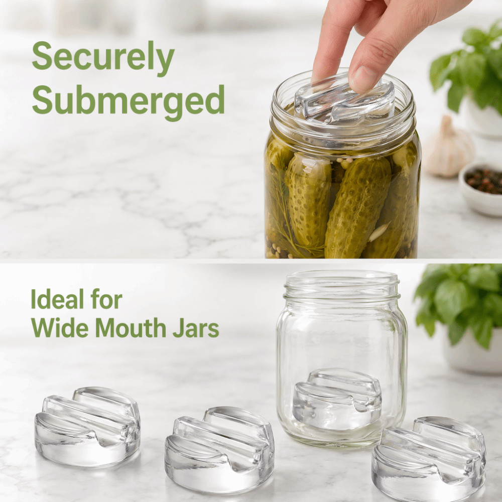 Mason Jar Wide Mouth - Tutup Stoples Fermentasi Berat dengan Gagang,