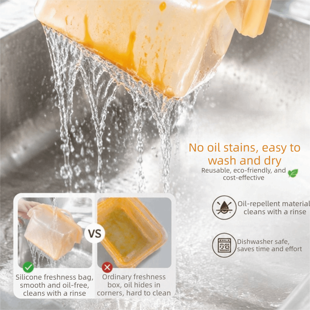 Food Storage Temperature - Kantong Penyimpanan Makanan Silikon Anti Bocor,