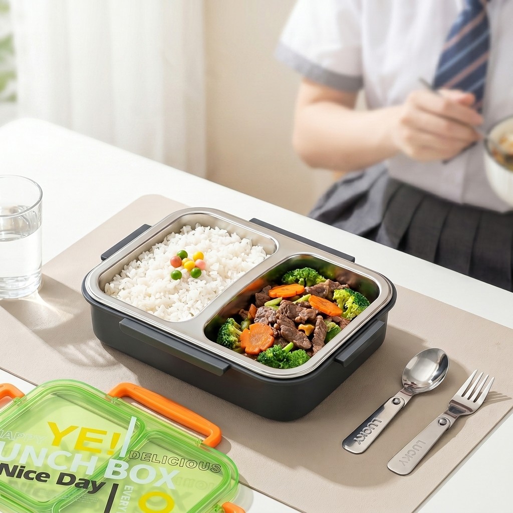 Food Storage With Scoop - Kotak Makan Bento Stainless Steel 304