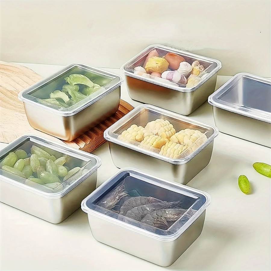 Food Storage Box Set - Kotak penyimpanan makanan Stainless Steel, piring