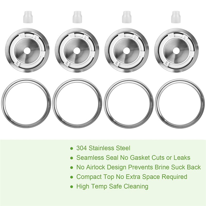 Mason Jar Wide Mouth - ABLK 4 Buah Tutup Fermentasi Stoples