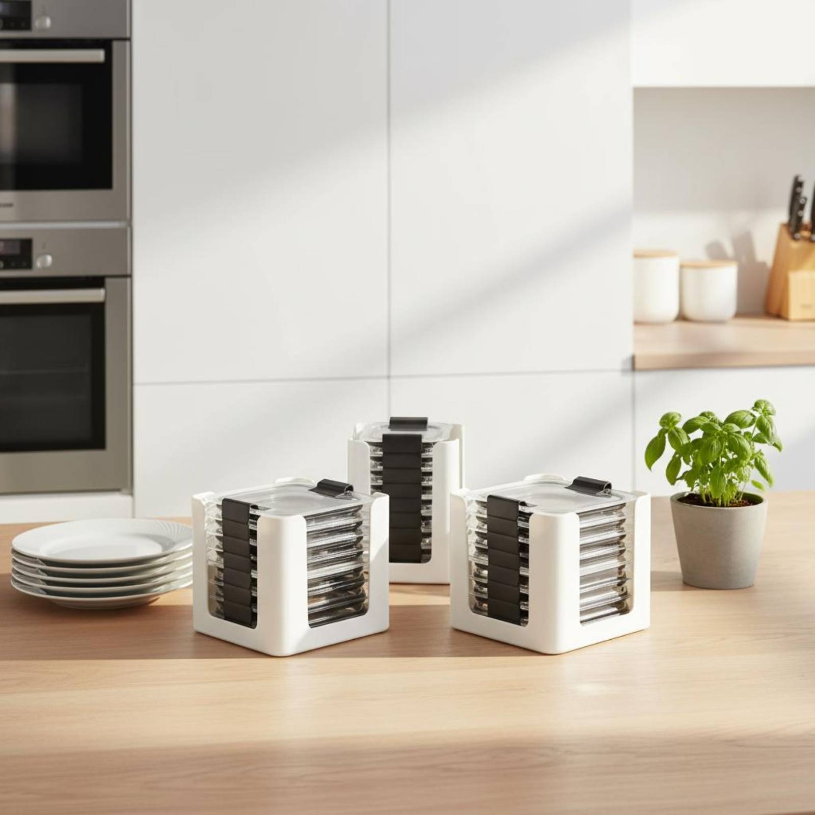 Food Storage And Organizer - 3 Buah Rak Penyimpanan Tutup Wadah