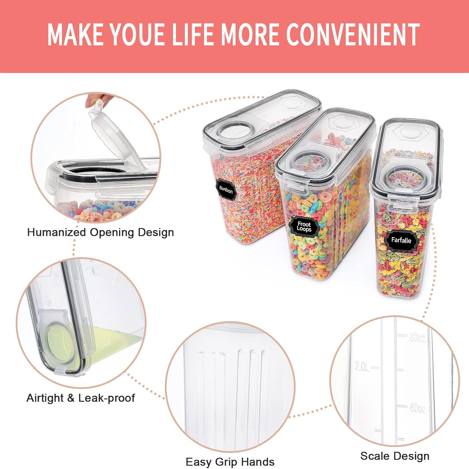 Wadah Penyimpanan Sereal 2,5L  - Food Storage Acrylic Containers ulasan dan harga