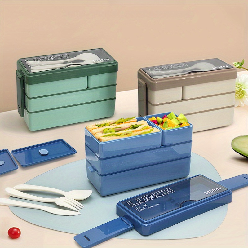 Kotak makan siang Bento 1450ML - Food Storage With Scoop ulasan dan harga