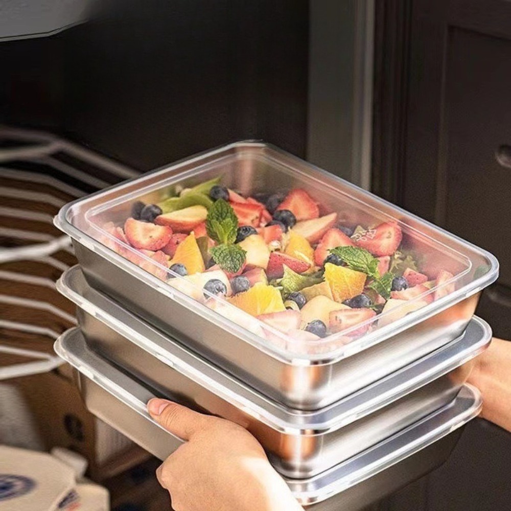Nampan Sajian Stainless Steel  - Food Storage Meals ulasan dan harga