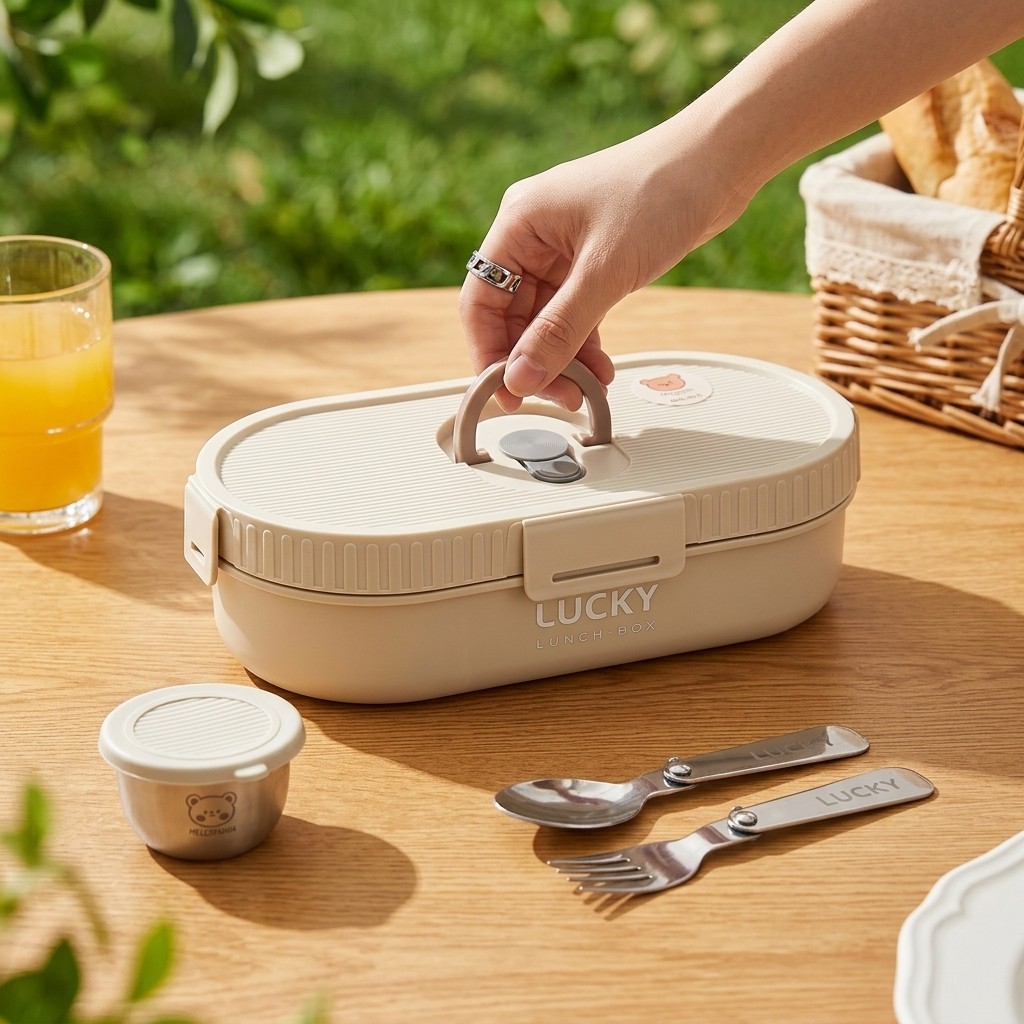 Kotak Makan Bento dari Baja Ta - Food Storage With Scoop ulasan dan harga