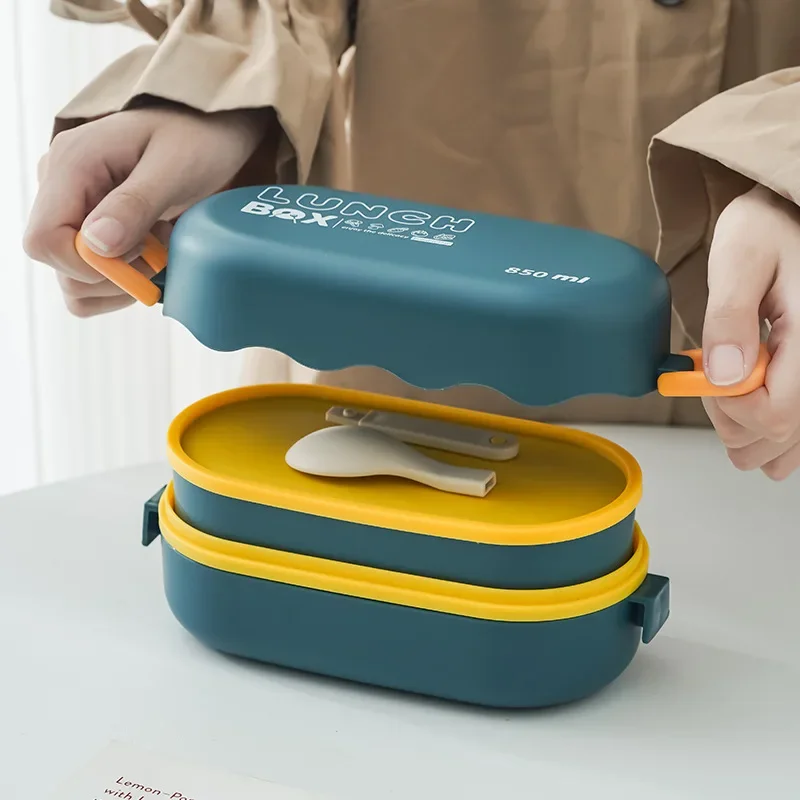 Kotak makan siang 850ML lapisa - Food Storage With Scoop ulasan dan harga