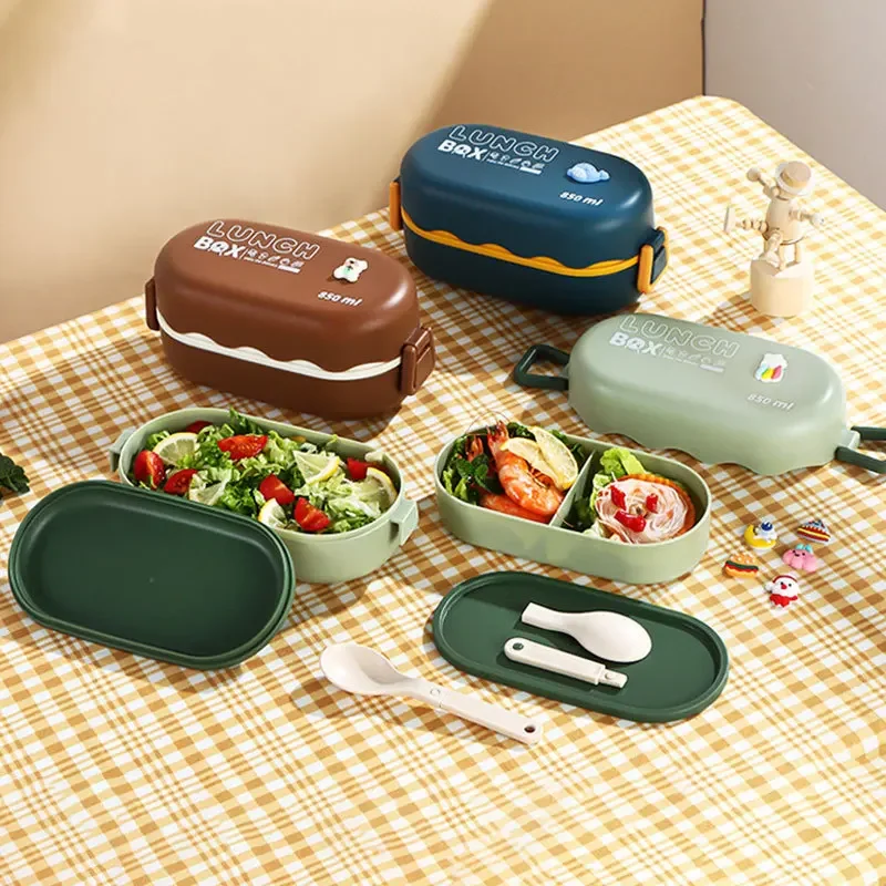 Kotak makan siang 850ML lapisa - Food Storage With Scoop ulasan dan harga