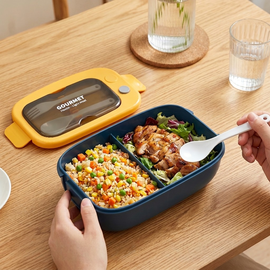 Kotak Bento Plastik untuk Micr - Food Storage With Scoop ulasan dan harga